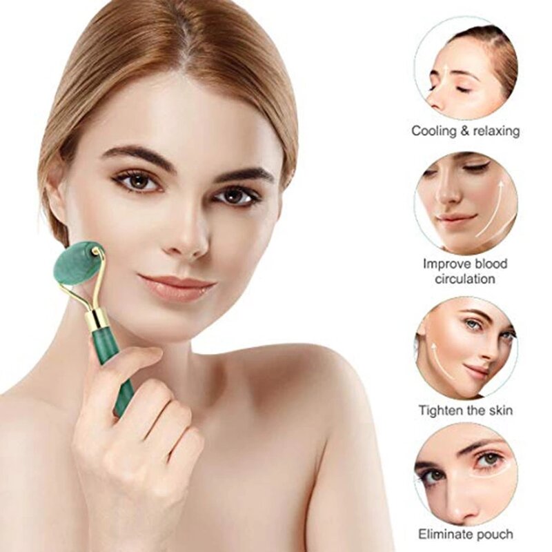 Jade Stone Roller Set Manufacturer - Natural Facial with Gua Sha Scraping Tools for Skin Tightening