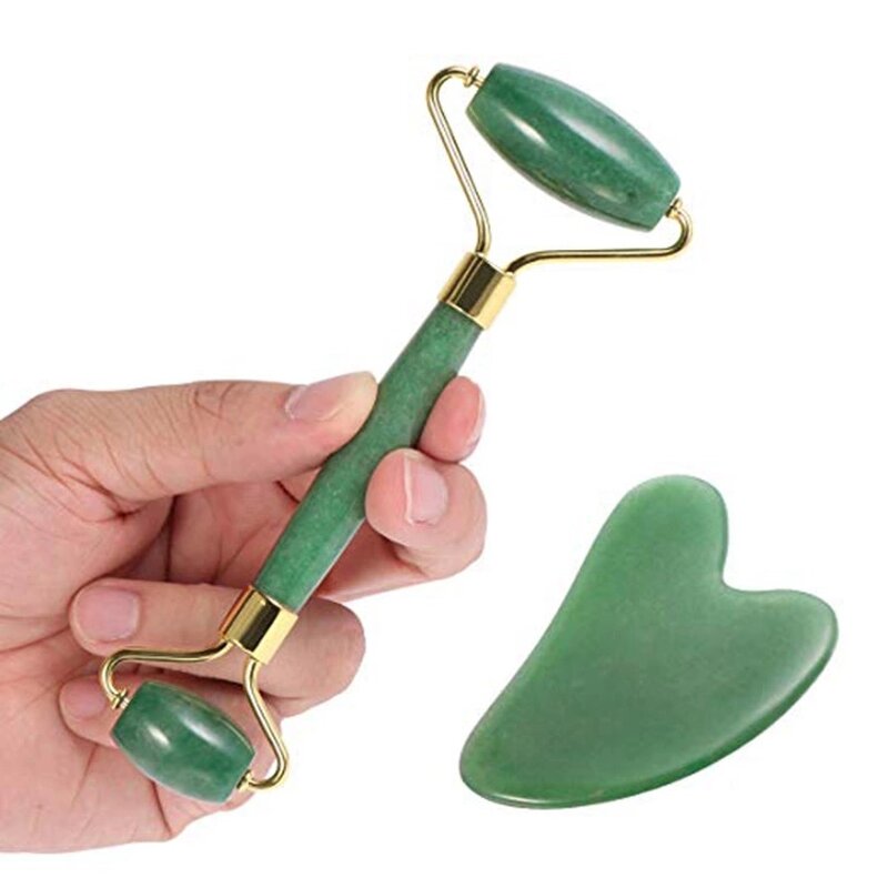 Jade Stone Roller Set Manufacturer - Natural Facial with Gua Sha Scraping Tools for Skin Tightening