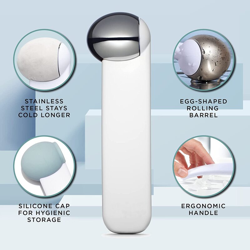 Ice Roller Manufacturer - Egg-Shaped Stainless Steel Cooling for Facial Anti-Aging Depuffing