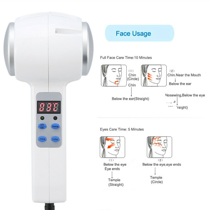 Facial Beauty Massager Manufacturer - Blue Light Derma Rolling System Hot Cold Hammer for Pore Tightening