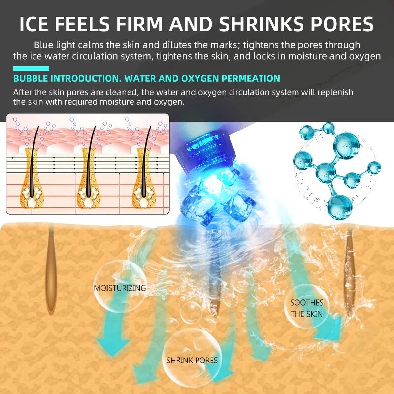 Aqua Peeling Machine Manufacturer - Q8 Hydradermabrasion Hot Cold LED Light for Blackhead Removal