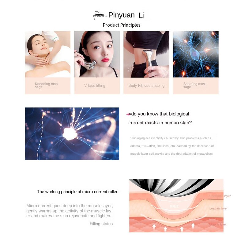 Face Lift Tool Manufacturer - Rechargeable Hand Held Home Use Microcurrent EMS Vibration Massage