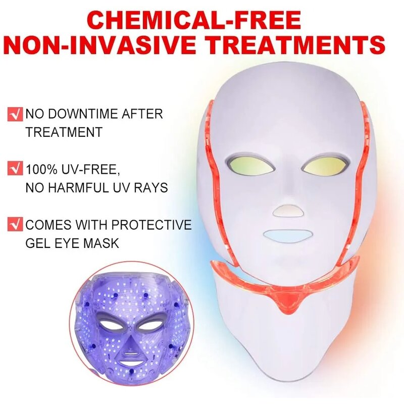 LED Face Mask Manufacturer - 7 Colorful Photon Therapy Anti Aging for Facial Neck Beauty Care