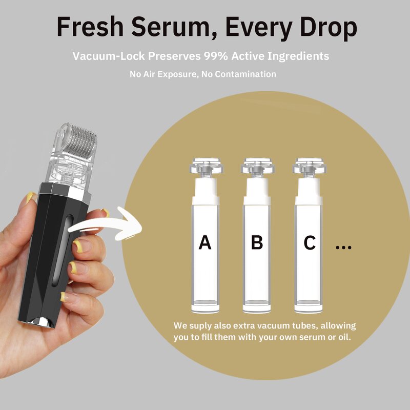 Hair Growth Roller Manufacturer - Interchangeable Balls with Serum Cartridge for Scalp Massage