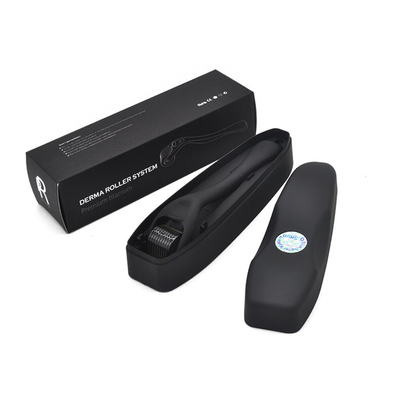 Beard Roller Kit Manufacturer - Copenhagen Black Matte Titanium Dermaroller 540 for Hair Growth