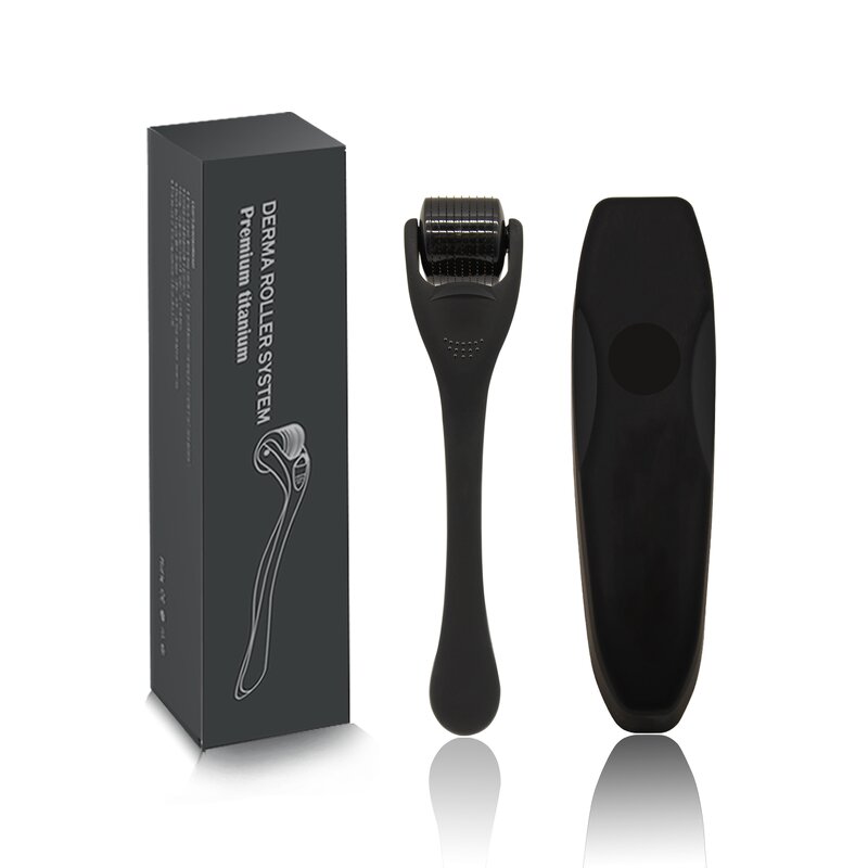 Beard Roller Kit Manufacturer - Copenhagen Black Matte Titanium Dermaroller 540 for Hair Growth
