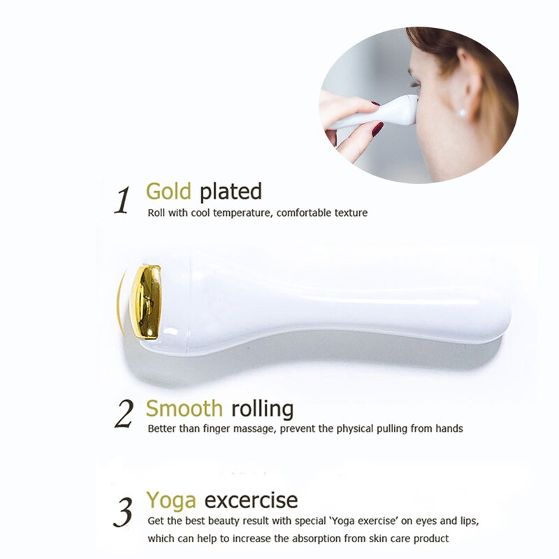 Face Massager Manufacturer - Mini 24k Gold Plated Eyes Lips Yoga Roller for Fine Lines