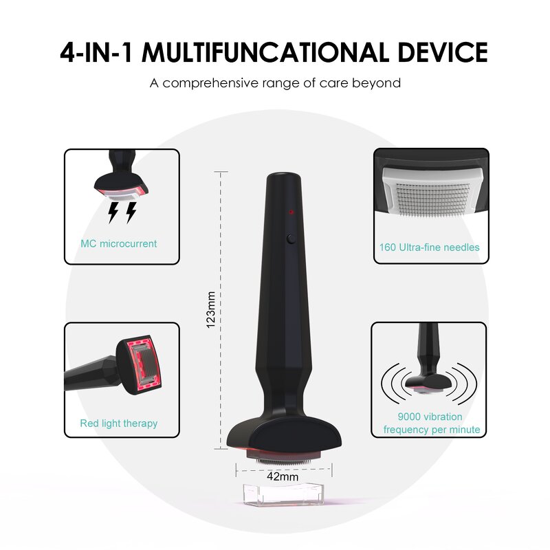 Head Massager Manufacturer - 4-in-1 Electric Red Light EMS Vibration Microcurrent Derma Stamp