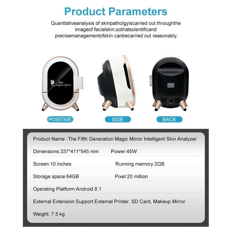 Magic Mirror Skin Analyzer - Facial Scanner Salon SPA Skin Analysis Machine
