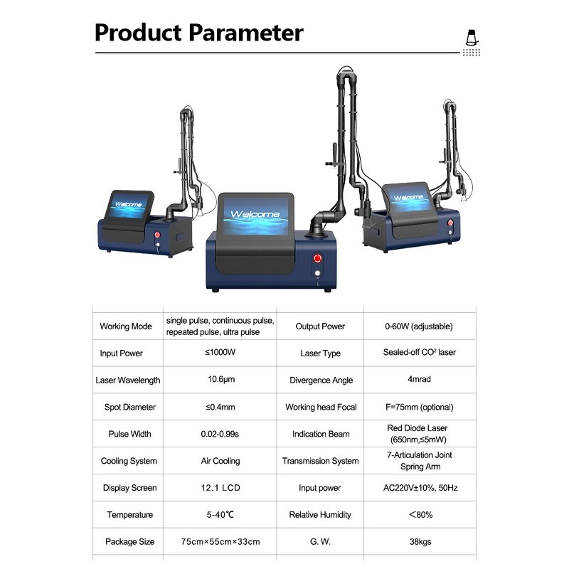Fractional CO2 Laser - 10600nm Scar Removal Vaginal Tightening Machine