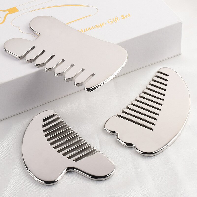 Stainless Steel Scalp Comb - Multifunctional Custom Logo Medical Grade Gua Sha Tool