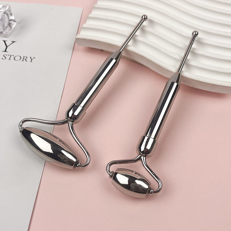 2-in-1 Face Roller - Free Custom Logo 304 Stainless Steel Gua Sha Massage Stick