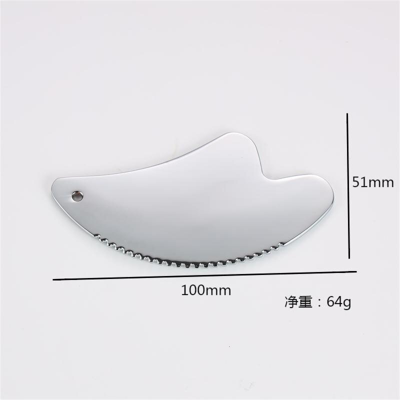 Zinc Alloy Gua Sha Scraper - Custom Logo Teeth Facial Puffiness Reduction Tool