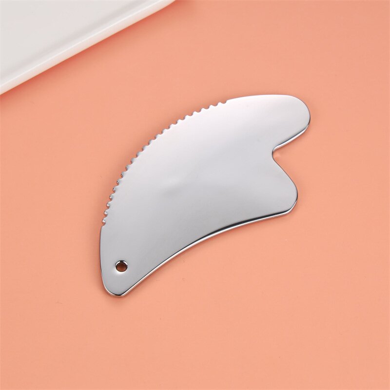 Zinc Alloy Gua Sha Scraper - Custom Logo Teeth Facial Puffiness Reduction Tool