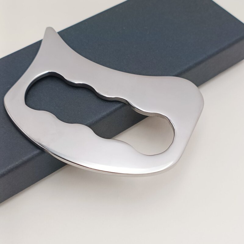 Stainless Steel Gua Sha Tool - Custom Laser Logo Body Exfoliator Fascia Release Tool