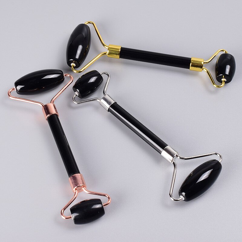 Obsidian Jade Roller - XINGHUI 100% Natural Stone Face Neck Gua Sha Tool