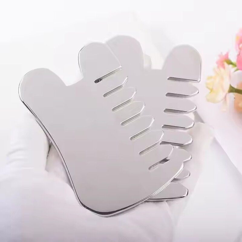 Stainless Steel Scalp Comb - Multifunctional Custom Logo Medical Grade Gua Sha Tool