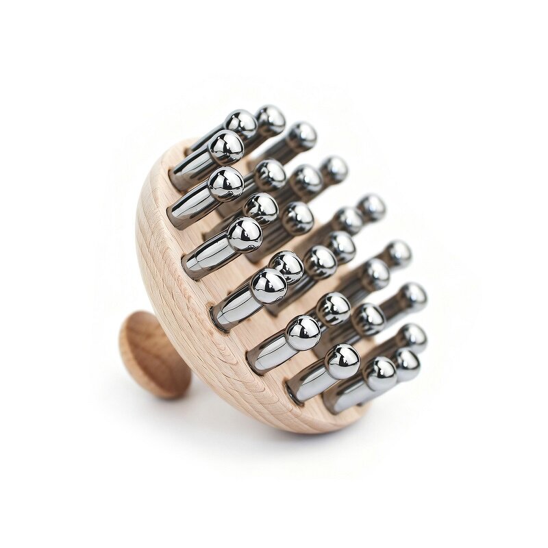 Terahertz Scalp Gua Sha - XingHui Natural Stone Wood Comb Head Massage Tool