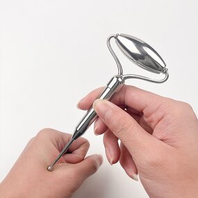 2-in-1 Face Roller - Free Custom Logo 304 Stainless Steel Gua Sha Massage Stick