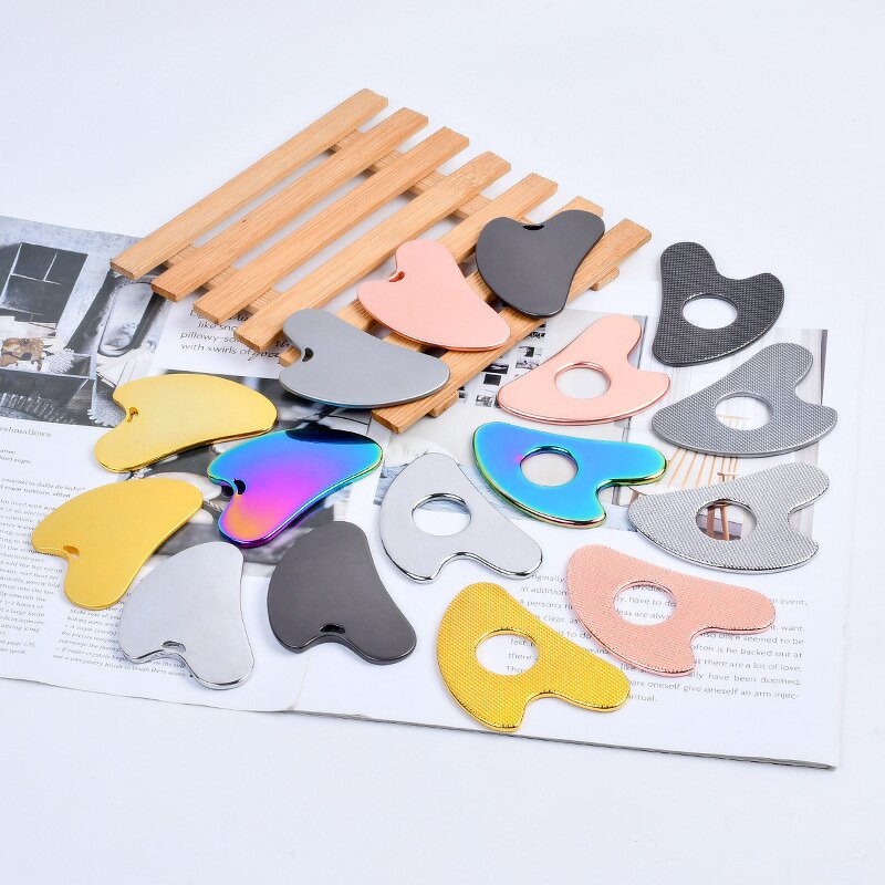 Heart Shape Gua Sha Tool - Custom Logo Zinc Alloy Facial Body Skin Care Tool
