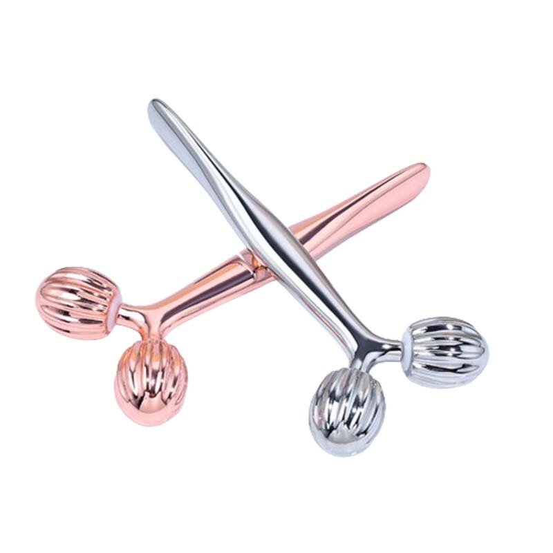 Zinc Alloy 3D Roller - New Arrival Y-Shaped Double Head Facial Beauty Tool