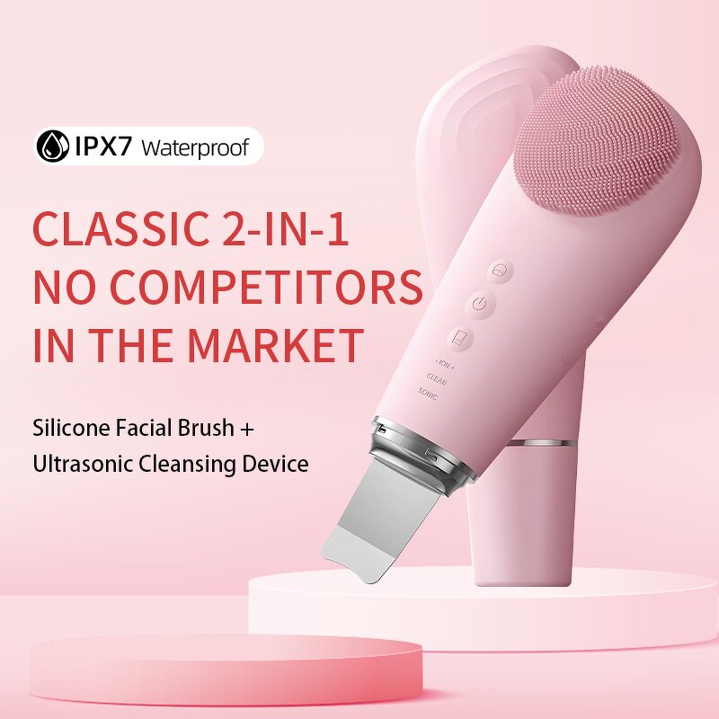 Facial Cleaner Manufacturer - 5 in 1 Electric Silicone Scrub Pore Cleanser Spin Cleansing Brush