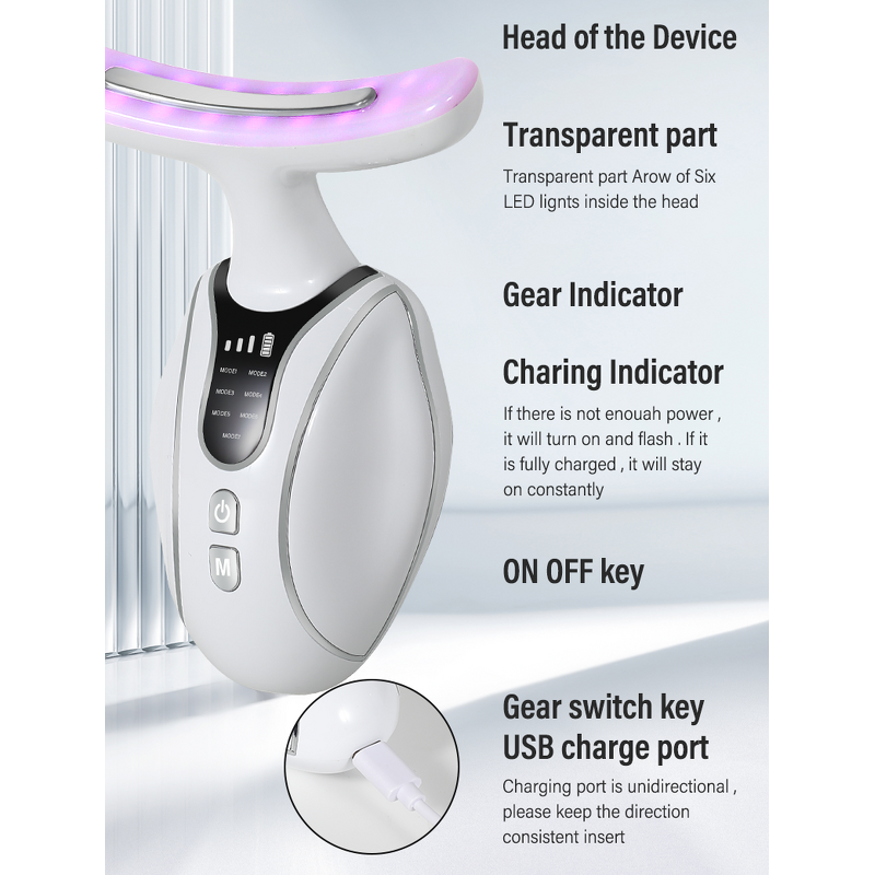 Face Massager Manufacturer - 7 in 1 Microcurrent Facial Device LED Light Therapy for Skin Tightening