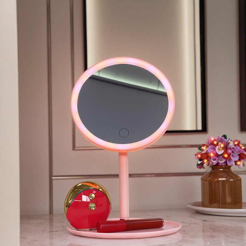 Makeup Mirror Manufacturer - Cheap Rotatable Cosmetic LED Round with 3 Lights Control