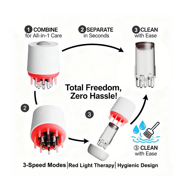 Scalp Massage Comb Manufacturer - Led Red Light Hair Growth Oil Dispenser Applicator Brush