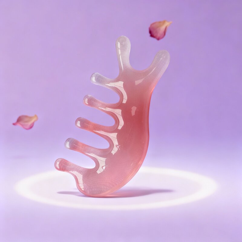 Gua Sha Massage Comb Manufacturer - Pink Resin 4-in-1 for Scalp Face Eye Relaxation