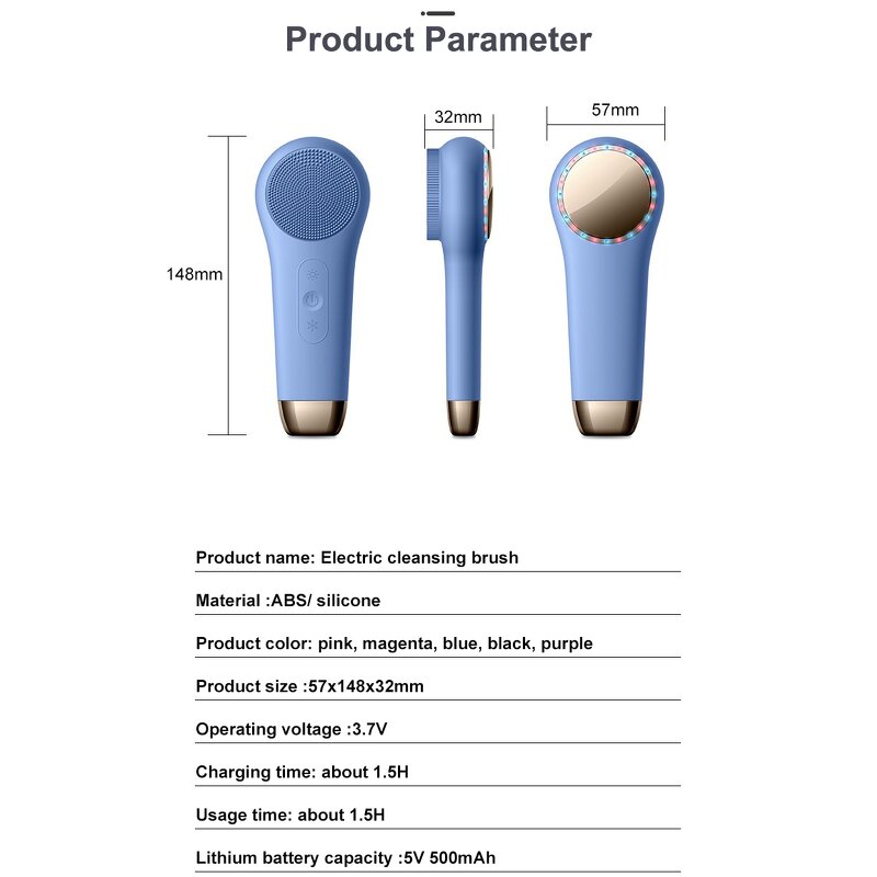 Facial Cleansing Brush Manufacturer - 3 in 1 Silicone Electric for Deep Clean and Warm