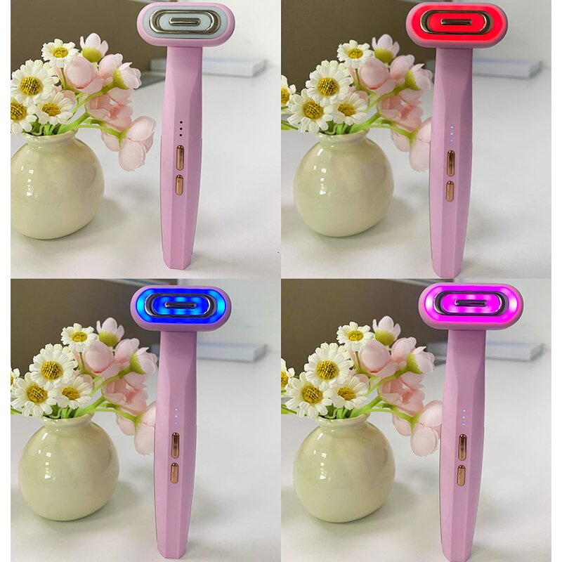 Facial Lifting Wand Manufacturer - 4 in 1 Red Light Therapy Microcurrent for Anti-aging