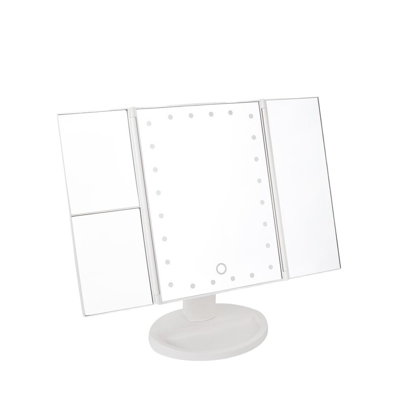 Vanity Mirror Manufacturer - Portable Trifold with Lights Battery & USB Powered