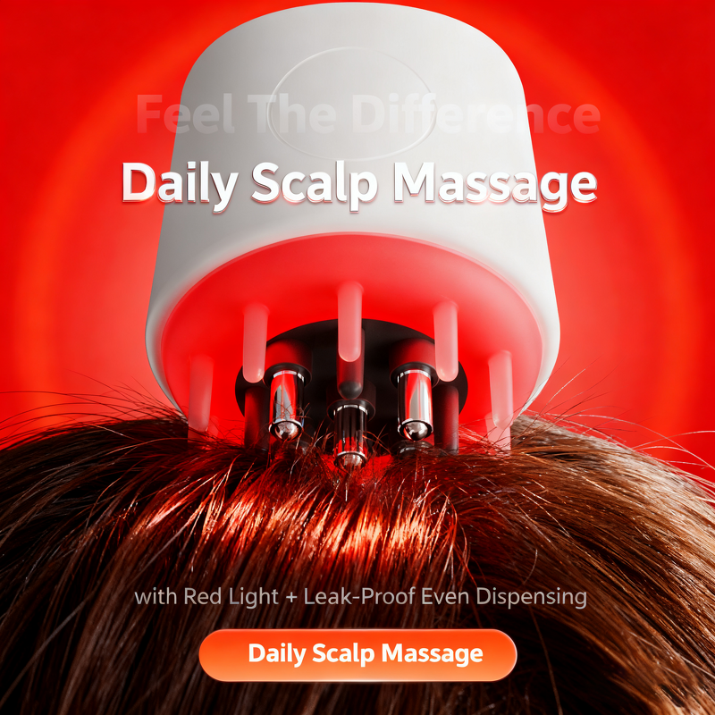 Hair Growth Comb Manufacturer - Waterproof Electric Head Massager Red Light Scalp Therapy Oil Applicator