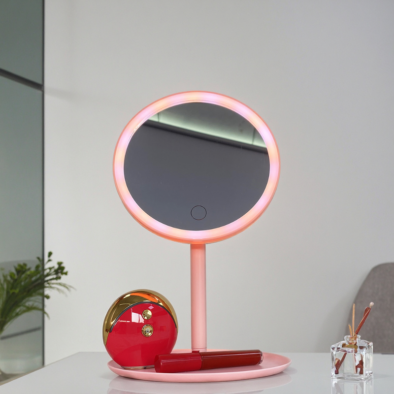 Makeup Mirror Manufacturer - Hot Selling Wholesale LED Smart Touch Screen Rechargeable Round