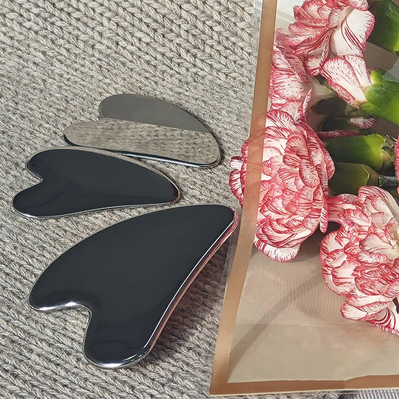 Gua Sha Facial Massager Manufacturer - Latest Style Metal Custom Wrinkle Remove Silver Color