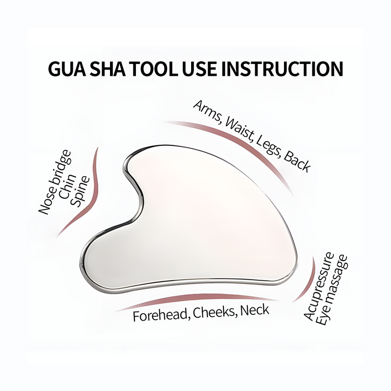 Gua Sha Facial Massager Manufacturer - Latest Style Metal Custom Wrinkle Remove Silver Color