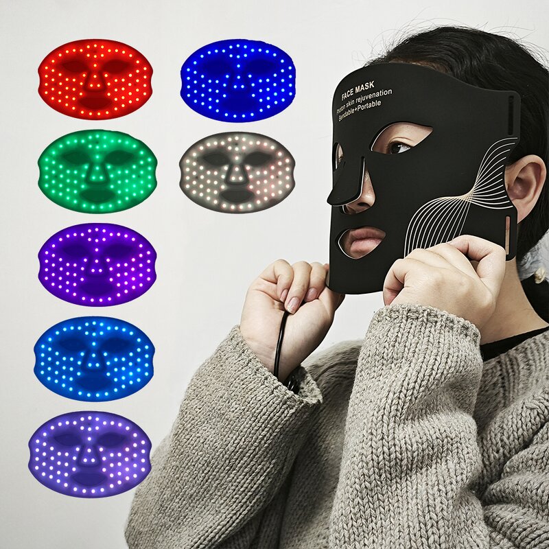 LED Facial Mask Manufacturer - 2025 Silicone 7 in 1 Red Light Therapy for Skin Care