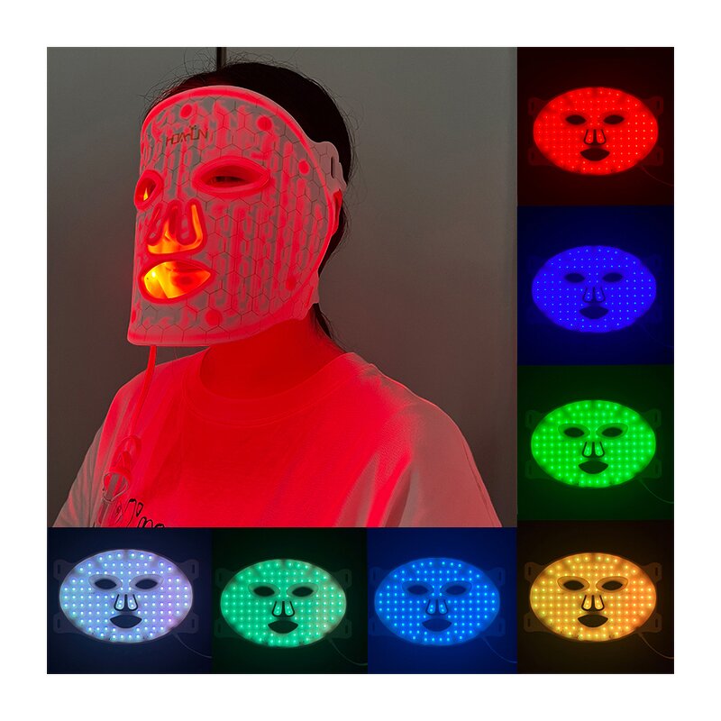 LED Face Mask Manufacturer - Skin Care 7 Colors 830nm 630nm Silicone Facial Light Therapy