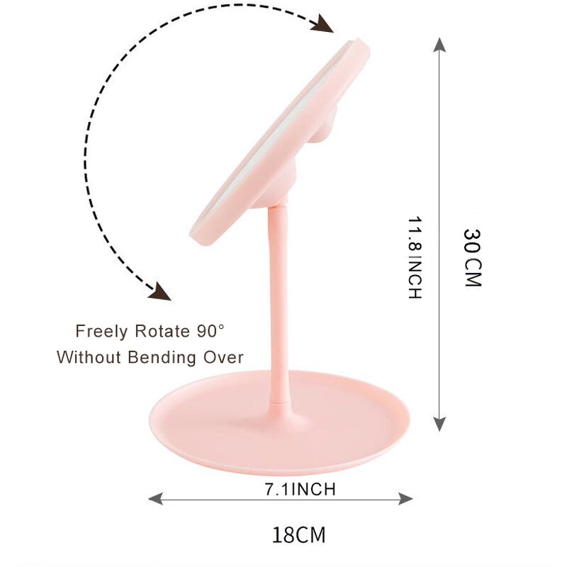 Makeup Mirror Manufacturer - Smart Touch Portable Travel Cosmetic Tabletop Nordic USB Recharge
