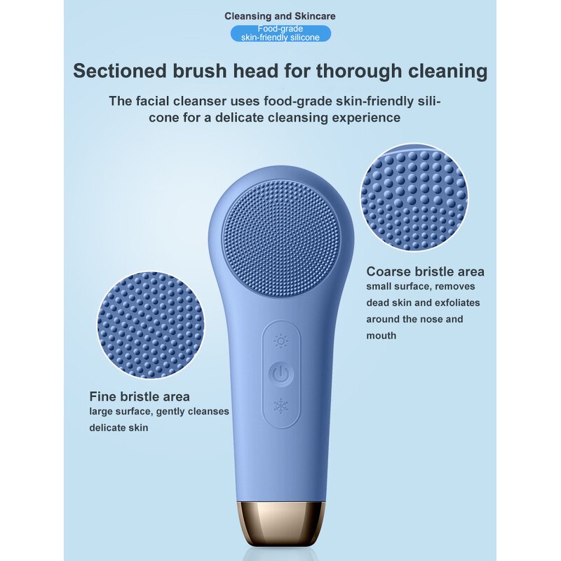 Facial Cleansing Brush Manufacturer - 3 in 1 Silicone Electric for Deep Clean and Warm