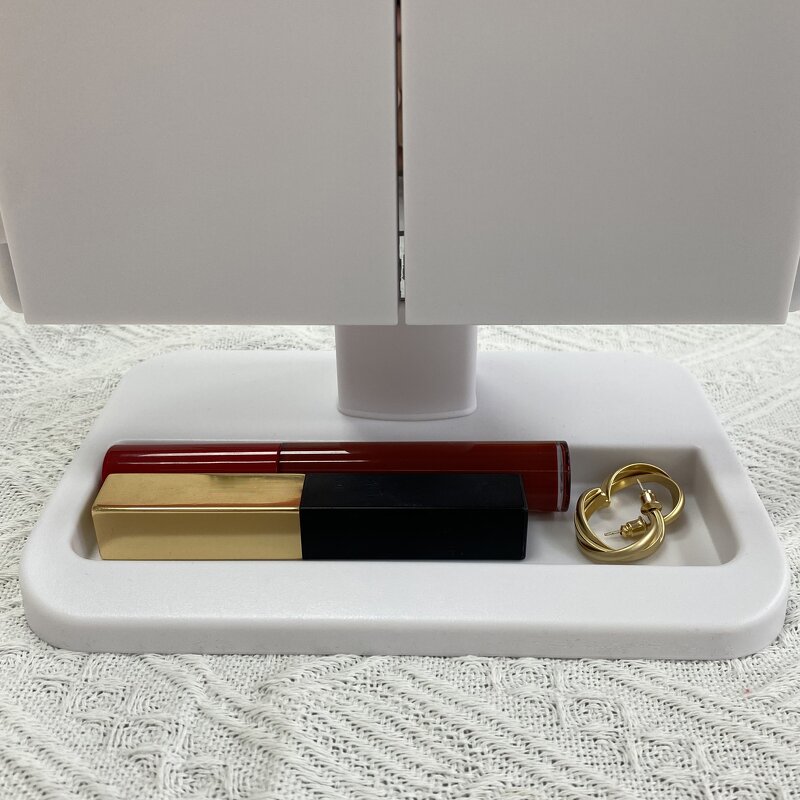 Makeup Mirror Manufacturer - Best Selling 3 Sides Folding LED Mirror with Stand