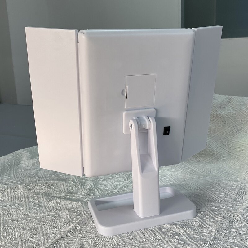 Makeup Mirror Manufacturer - Best Selling 3 Sides Folding LED Mirror with Stand
