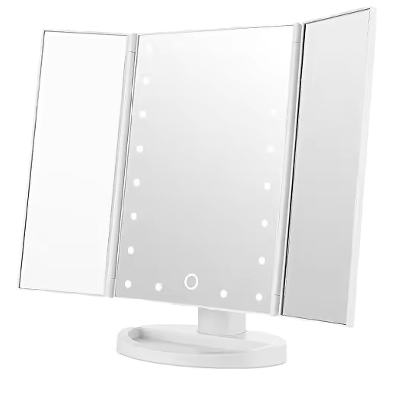 Vanity Mirror Manufacturer - Portable Trifold with Lights Battery & USB Powered