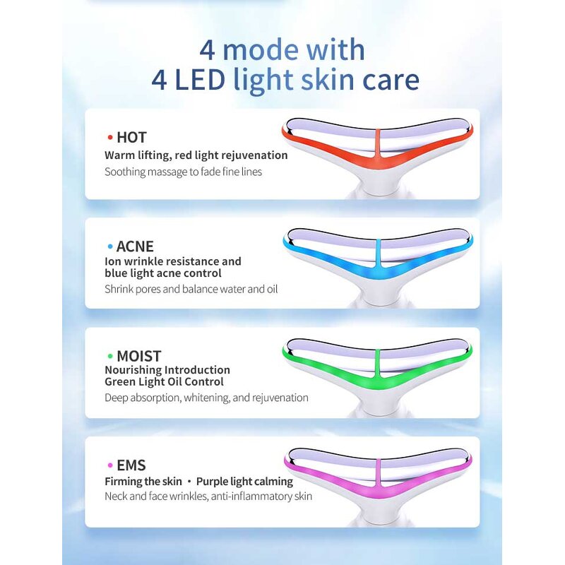 Neck Care Device Manufacturer - USB Handheld ABS LED Light for Skin Wrinkle Removal Facial