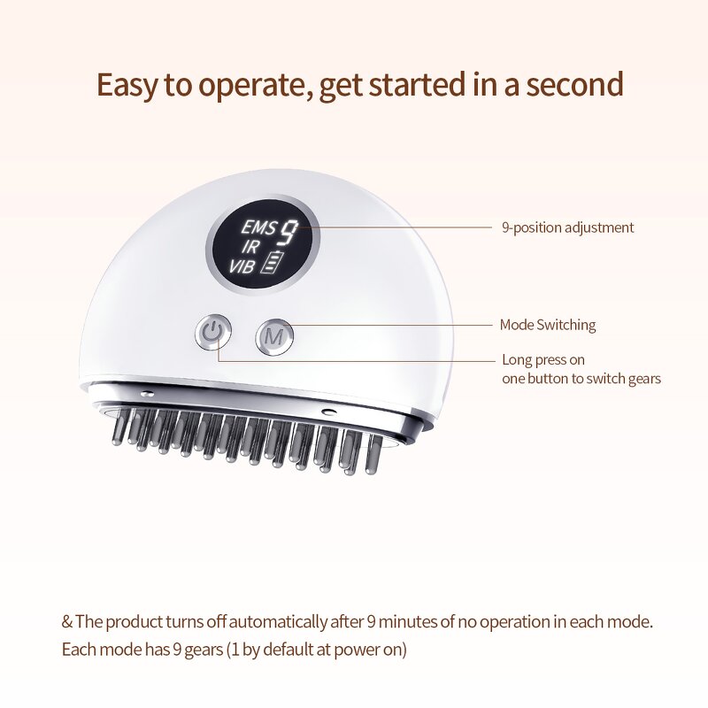 Electric Guasha Head Comb Manufacturer - Usb Rechargeable LED Display Vibratory Red Light Holiday Gift