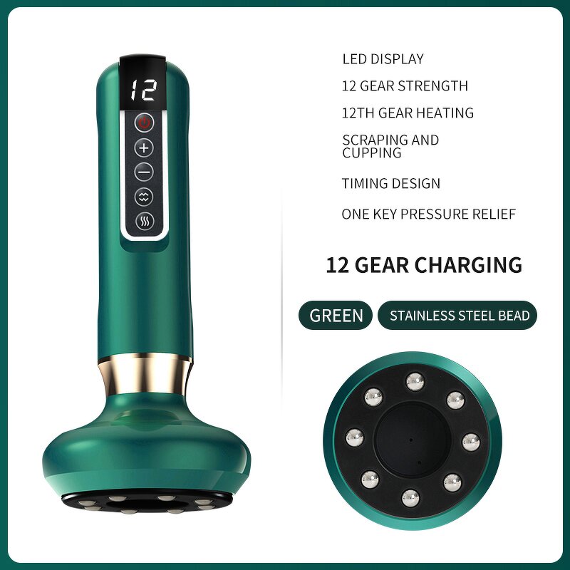 Electric Guasha Massager Manufacturer - Home Body Care 12-gear Handheld Heating LED Display
