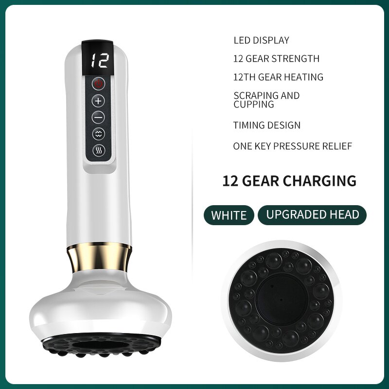 Electric Guasha Massager Manufacturer - Slimming Vacuum Cupping Black Bianstone with 12-stage Heating