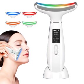 Neck Face Massager Manufacturer - Firming Wrinkle Removal Tool Double Chin Reducer 4 Color Modes