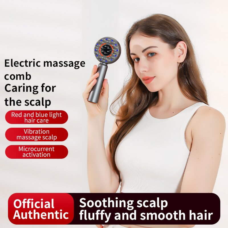 Massage Comb Manufacturer - Factory Wholesale Red and Blue Vibration Scalp Liquid Guiding EMS